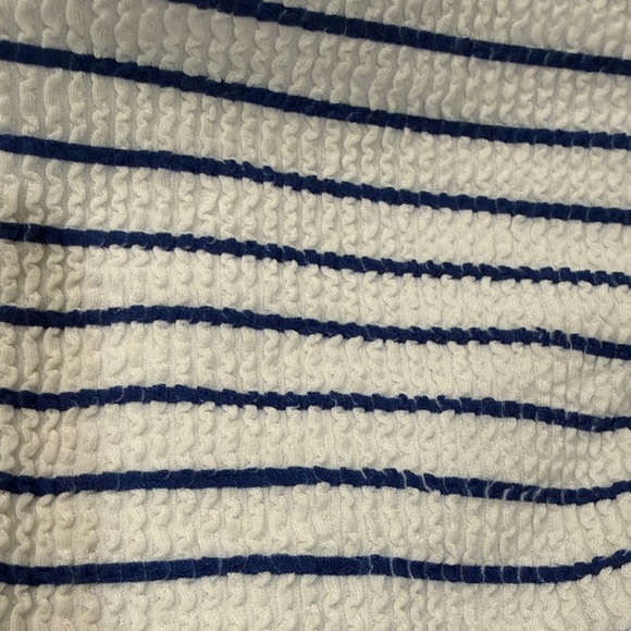 J. Crew Claudia White/Blue Stripe Scrunchie One-Piece Swimsuit/NWT/10 - Picture 6 of 14